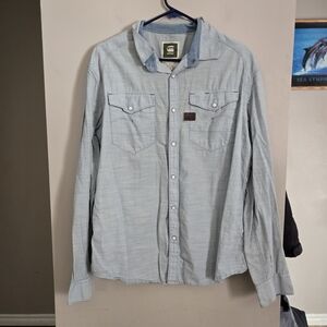 G-Star Light Blue Men's Casual Button-Down Shirt